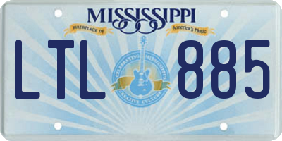MS license plate LTL885