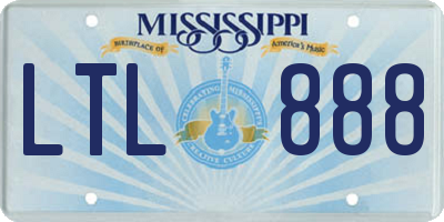 MS license plate LTL888