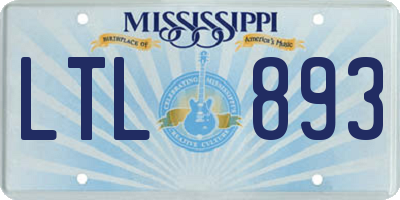 MS license plate LTL893