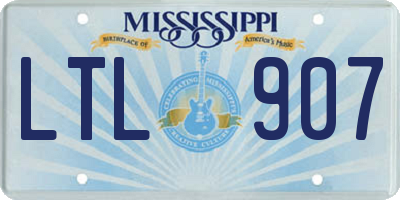 MS license plate LTL907