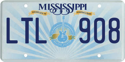 MS license plate LTL908