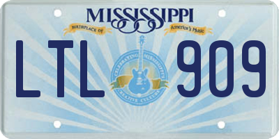 MS license plate LTL909