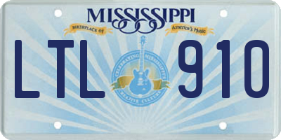MS license plate LTL910