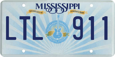 MS license plate LTL911