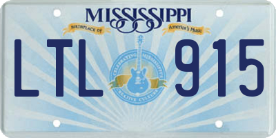 MS license plate LTL915