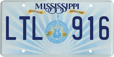 MS license plate LTL916