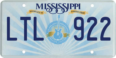 MS license plate LTL922