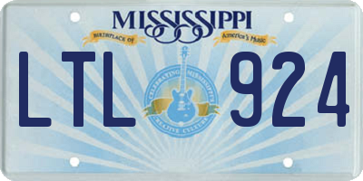 MS license plate LTL924