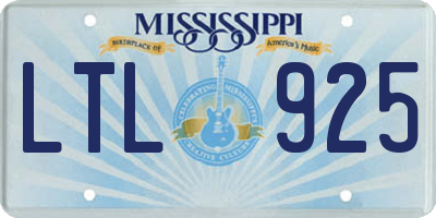 MS license plate LTL925