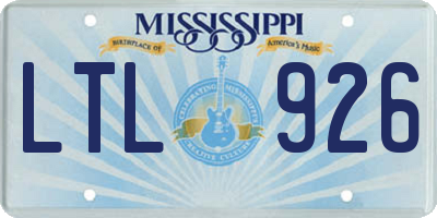 MS license plate LTL926