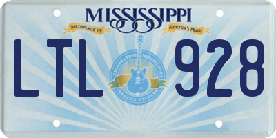 MS license plate LTL928