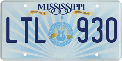 MS license plate LTL930