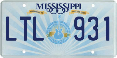MS license plate LTL931