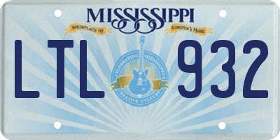 MS license plate LTL932