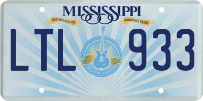 MS license plate LTL933