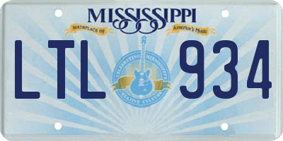 MS license plate LTL934