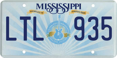 MS license plate LTL935