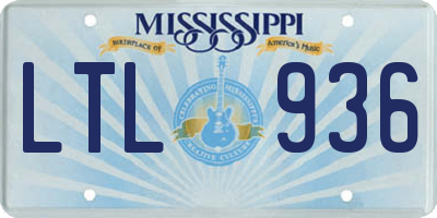 MS license plate LTL936