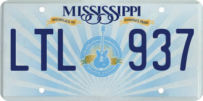 MS license plate LTL937