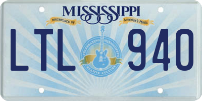 MS license plate LTL940