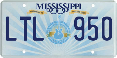 MS license plate LTL950