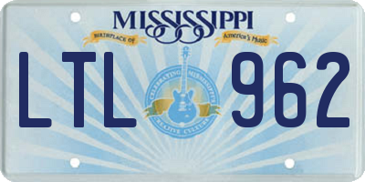 MS license plate LTL962