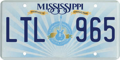 MS license plate LTL965