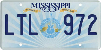 MS license plate LTL972