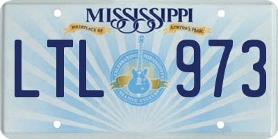MS license plate LTL973