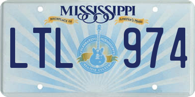 MS license plate LTL974