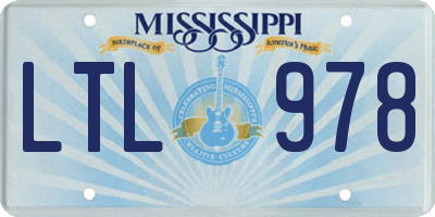 MS license plate LTL978