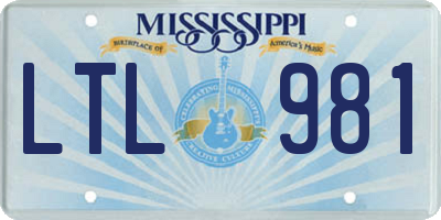MS license plate LTL981