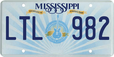 MS license plate LTL982