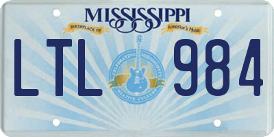 MS license plate LTL984