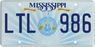 MS license plate LTL986