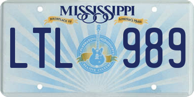MS license plate LTL989