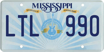 MS license plate LTL990