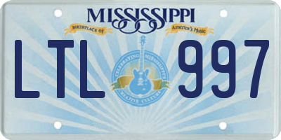 MS license plate LTL997