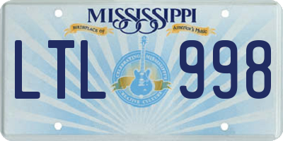 MS license plate LTL998