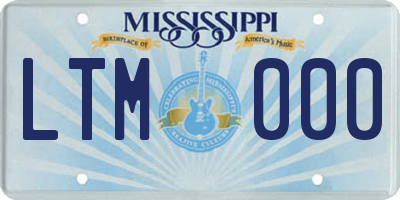 MS license plate LTM000
