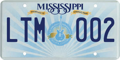 MS license plate LTM002