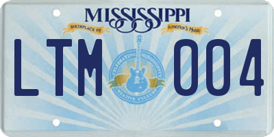 MS license plate LTM004