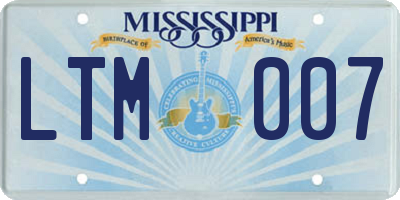 MS license plate LTM007