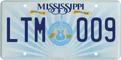 MS license plate LTM009