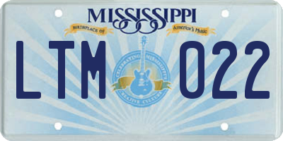MS license plate LTM022