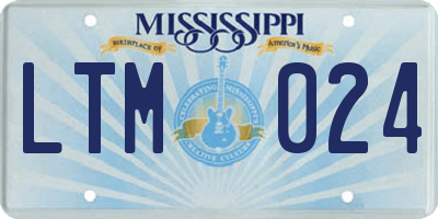 MS license plate LTM024