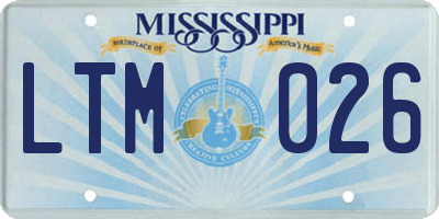 MS license plate LTM026