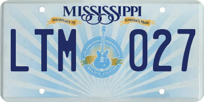 MS license plate LTM027