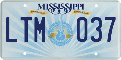 MS license plate LTM037