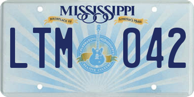MS license plate LTM042